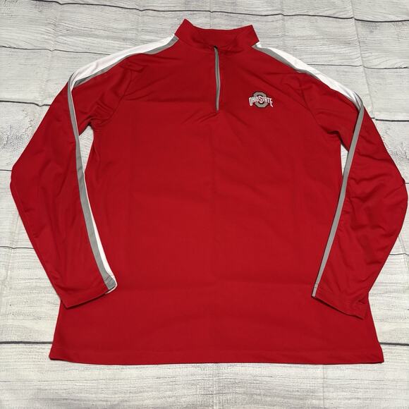 Colosseum Ohio State Buckeyes Mens Size Large Quarter Zip Pullover Shirt